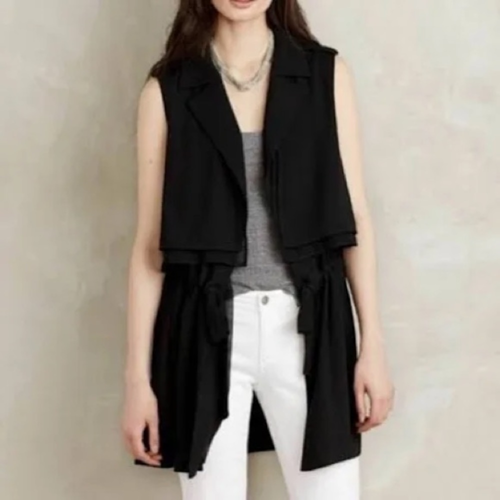 Cartonnier Black Sleeveless Draped Vest